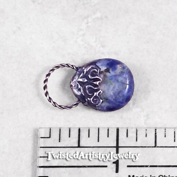 Sodalite Teardrop Pendant Necklace - Picture 6 of 6